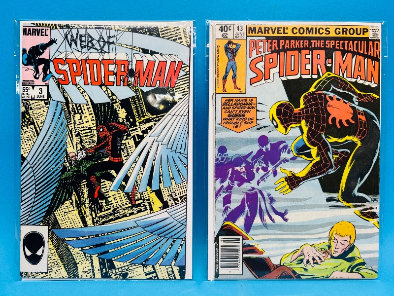 Photo 1 of 195223…vintage Spider-Man comics in plastic sleeves $.40 $.65
