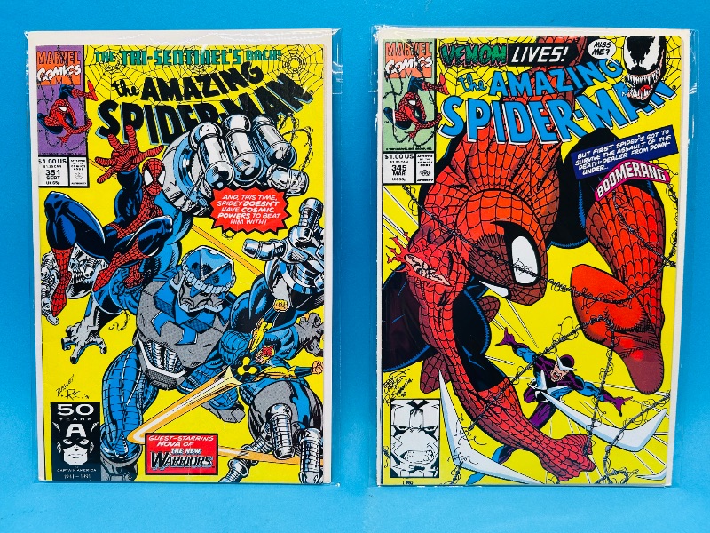 Photo 1 of 195226…2 vintage Spider-Man comics in plastic sleeves 