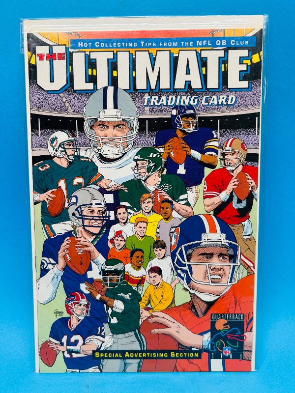 Photo 1 of 195227…ultimate trading card comic NFL QB Club in plastic sleeve 