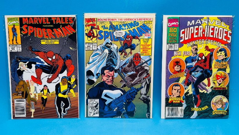 Photo 1 of 195228…3 vintage Spider-Man comics in plastic sleeves 