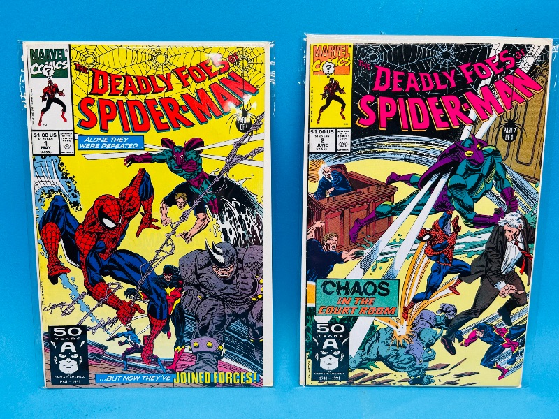 Photo 1 of 195229…vintage Deadly Foes Spider-man comics in plastic sleeves 