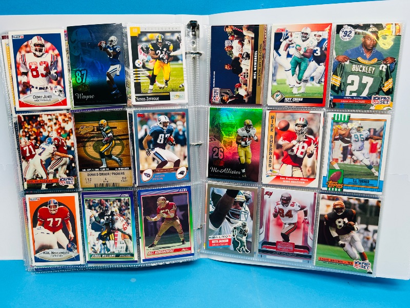 Photo 1 of 195236… final sale no returns/refunds-360 mixed football cards in binder 