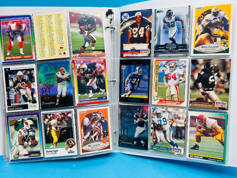 Photo 1 of 195236… final sale no returns/refunds-360 mixed football cards in binder 