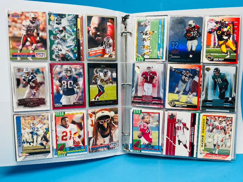 Photo 1 of 195236… final sale no returns/refunds-360 mixed football cards in binder 