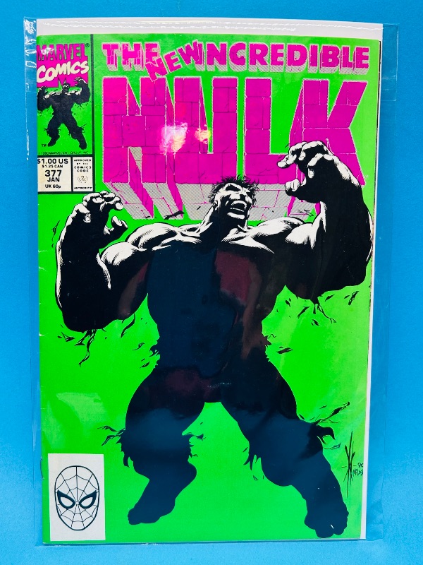 Photo 1 of 195238…Hulk 377 comic in plastic sleeve 