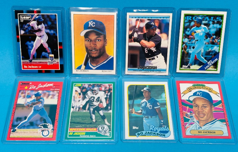 Photo 1 of 195249…8 Bo Jackson  cards in hard plastic sleeves 