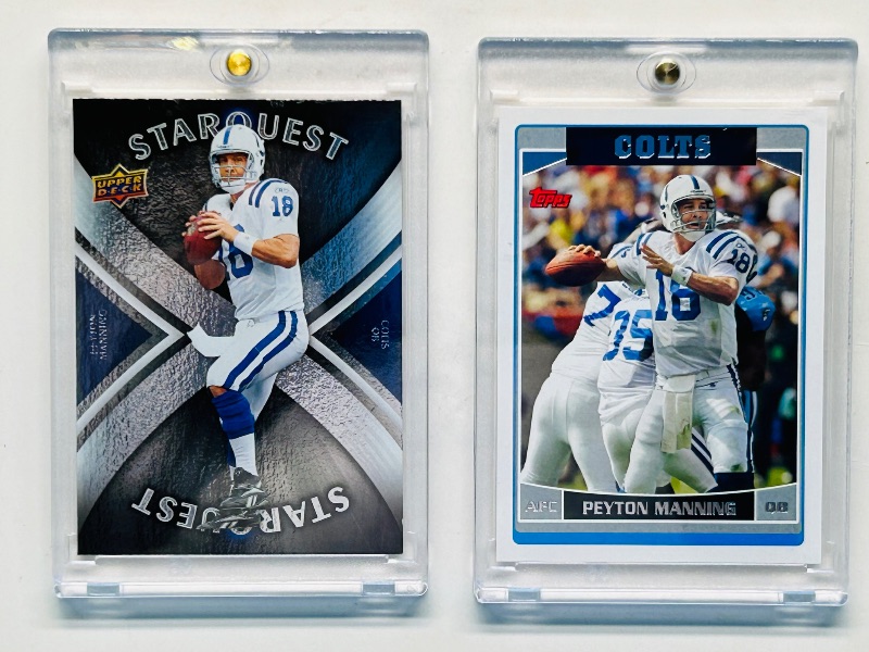 Photo 1 of 195270…2 Peyton Manning cards in hard plastic cases 