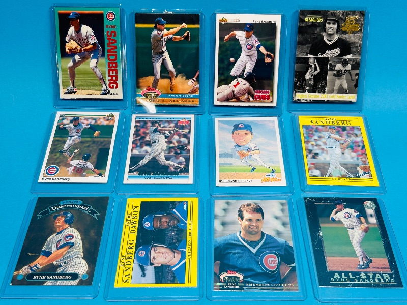 Photo 1 of 195273…12 Ryne Sandberg cards in hard plastic sleeves 