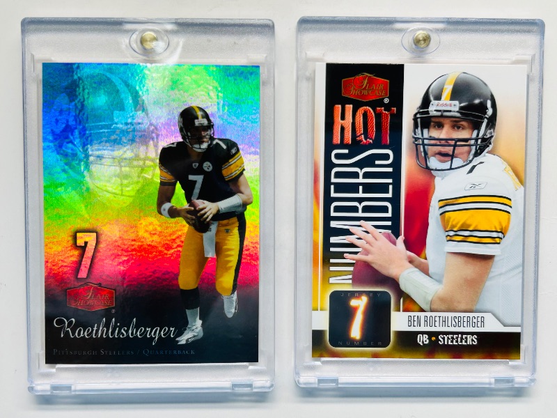Photo 1 of 195275…2 Ben Roethlisberger cards in hard plastic cases 