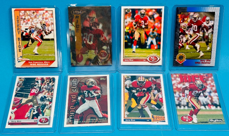 Photo 1 of 195276…6 Jerry Rice cards in hard plastic sleeves 