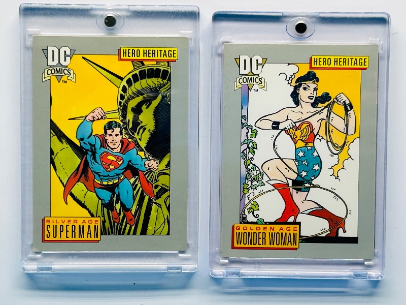 Photo 1 of 195286…rookie Superman #17 and Wonder Woman  card #19  in hard plastic cases