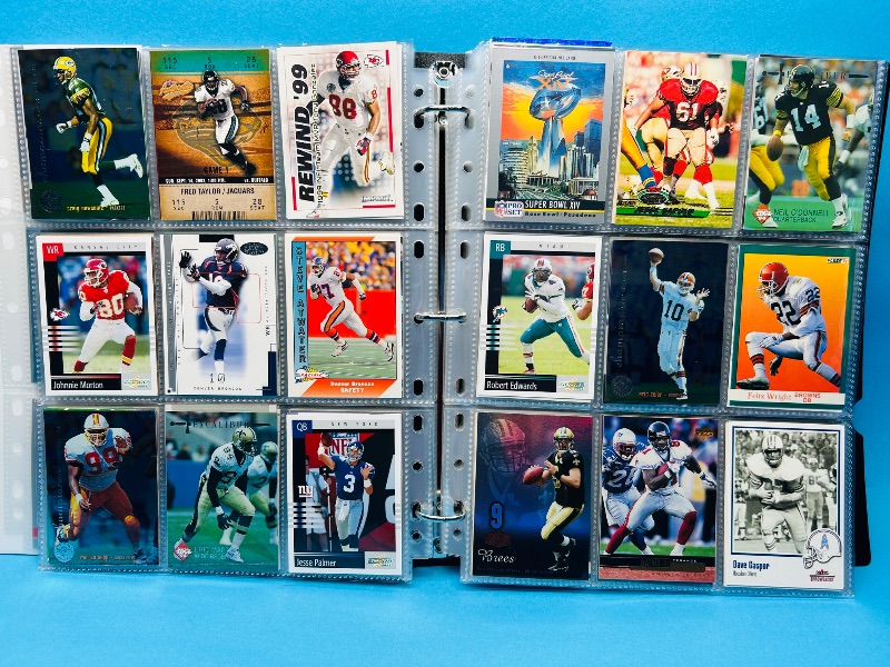 Photo 1 of 195289… final sale no returns/refunds-360 mixed football cards in binder 