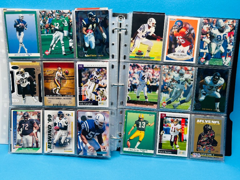 Photo 1 of 195289… final sale no returns/refunds-360 mixed football cards in binder 