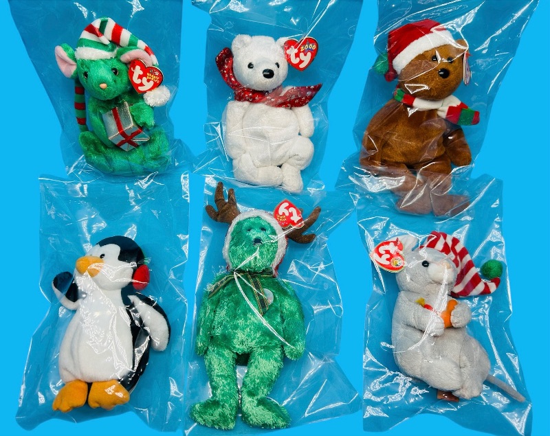 Photo 1 of 195346…6 TY beanie babies in plastic bags 