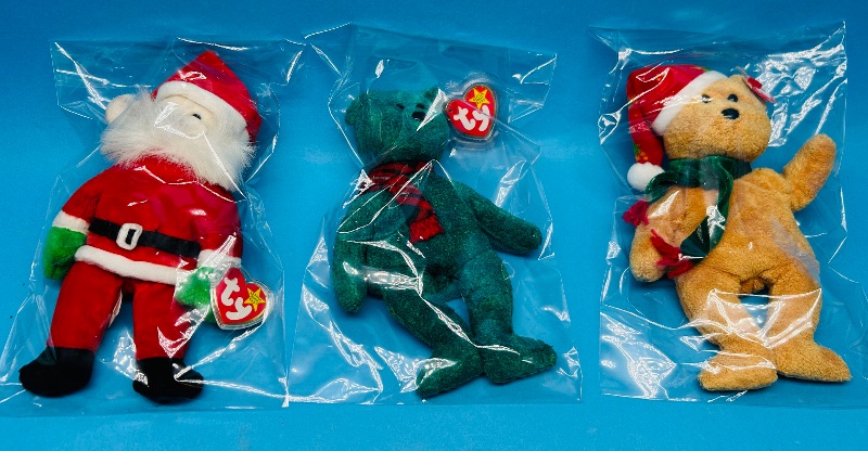 Photo 1 of 195358…3 TY beanie babies in plastic bags 