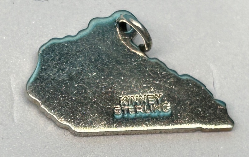 Photo 1 of 195369…vintage Kinney sterling silver Kentucky charm in gift box shows wear from age 