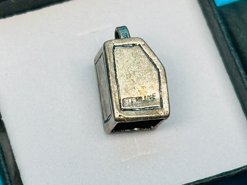 Photo 1 of 195370…vintage sterling silver slot machine charm in gift box shows wear from age 