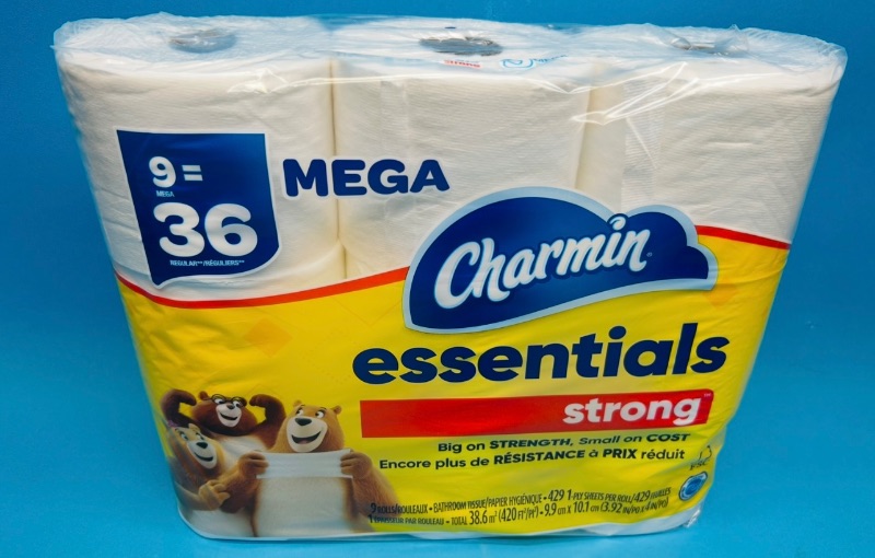 Photo 1 of 195396… .9 mega rolls of Charmin essentials strong toilet tissue paper
