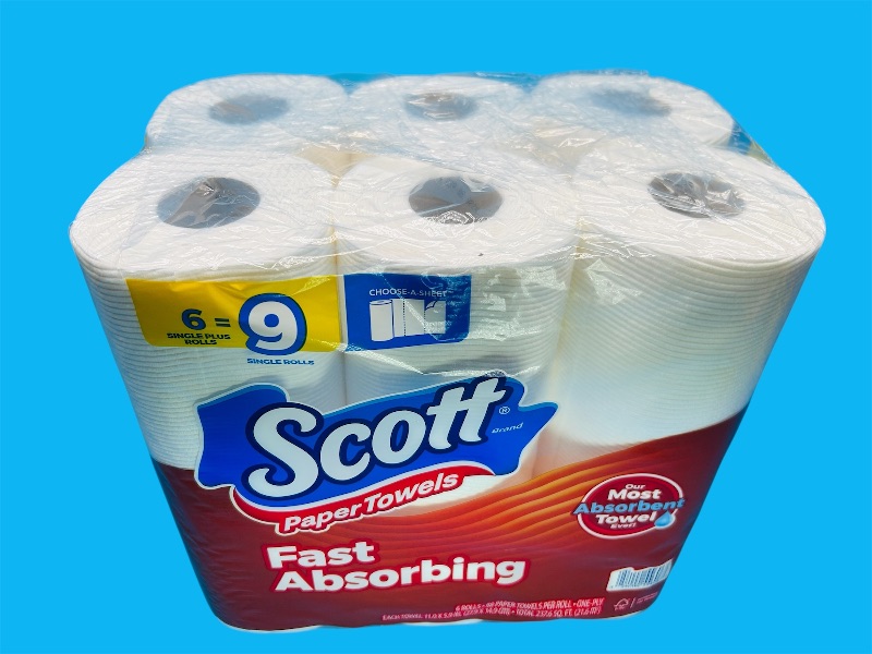 Photo 1 of 195434… 6 rolls of Scott paper towels 88 sheets per roll choose a sheet fast absorbing