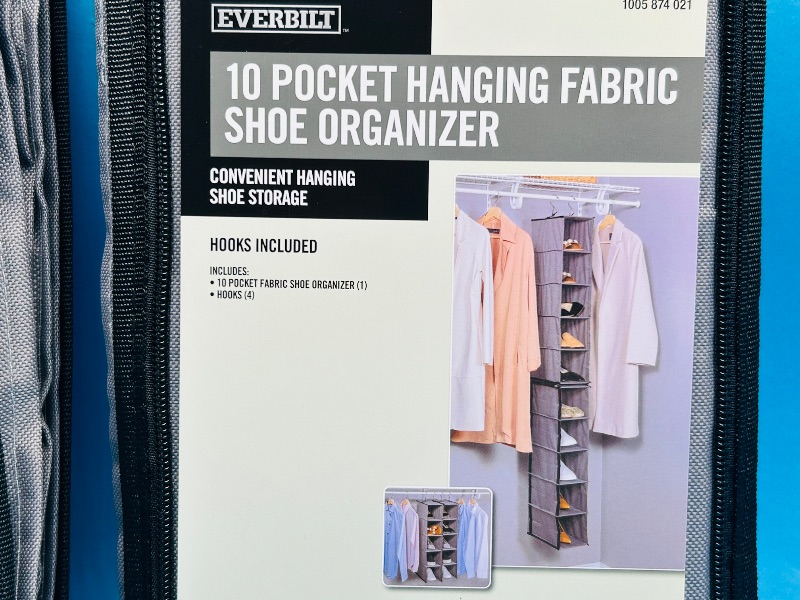 Photo 1 of 195464… Everbuilt 10 pocket hanging fabric shoe organizer 