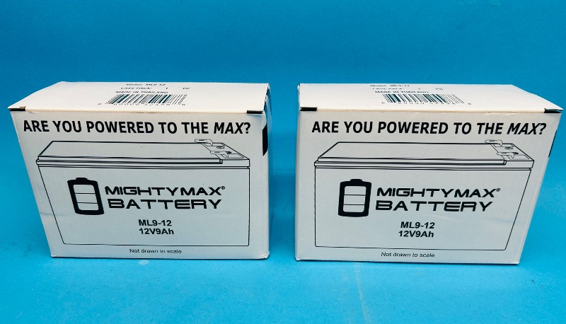 Photo 1 of 195483…2 mighty max batteries ML9-12  12V9Ah