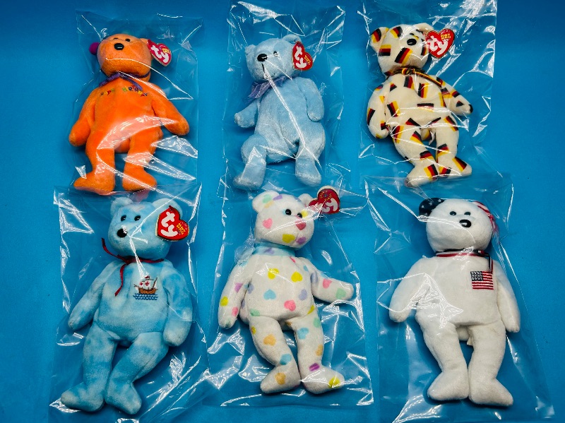 Photo 1 of 195524…6 TY beanie babies in plastic bags 