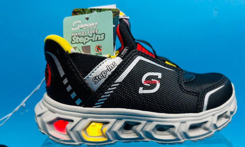 Photo 1 of 195538…boys size 8 light up Skechers slip ins sneakers like new condition