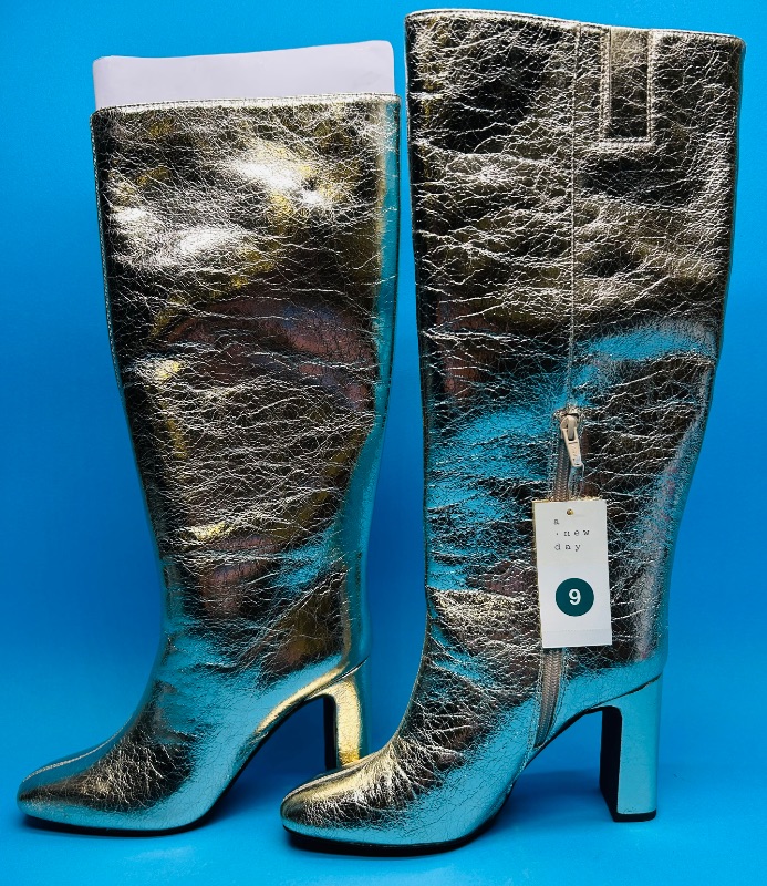 Photo 1 of 195539…size 9 tall gold boots-like new condition 