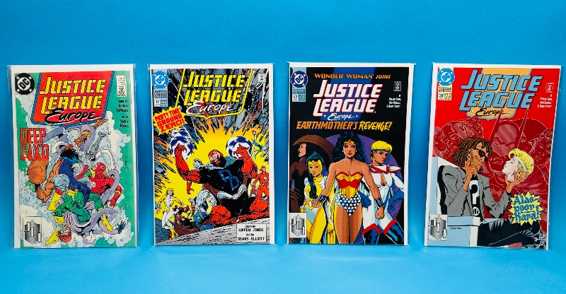 Photo 1 of 195567…4 Justice League Europe comics in plastic sleeves 