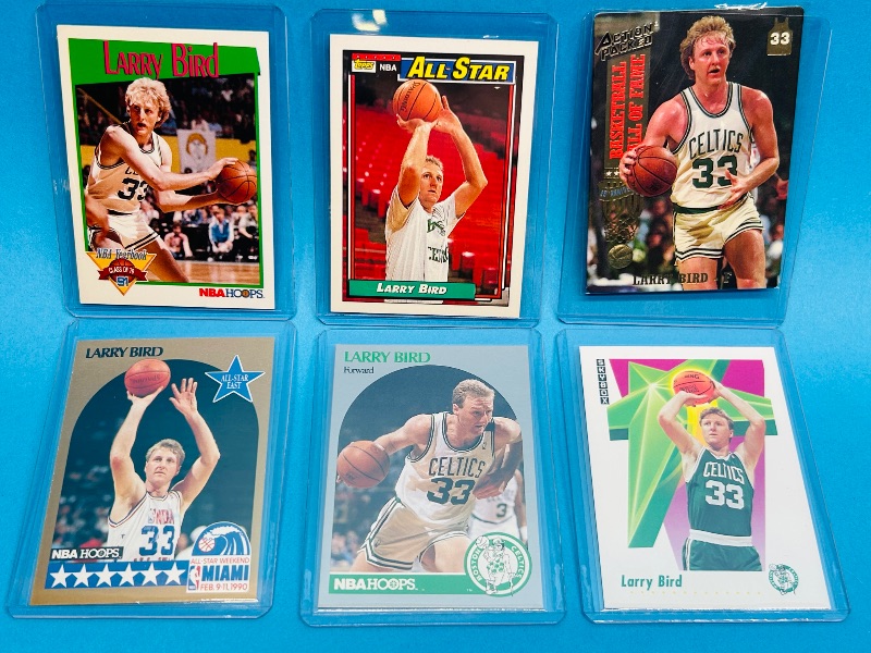 Photo 1 of 195596…6 Larry Bird cards in hard plastic sleeves 