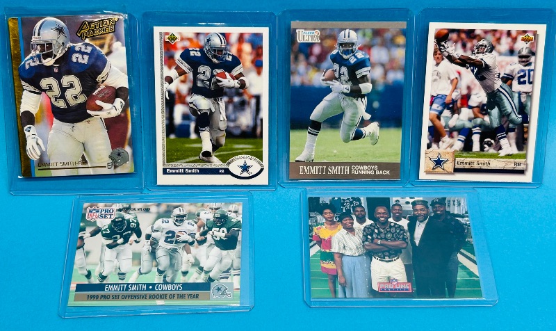 Photo 1 of 195600…6 Emmitt Smith cards in hard plastic sleeves 