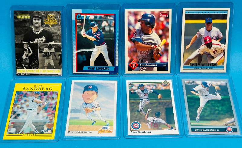 Photo 1 of 195601…8 Ryne Sandberg cards in hard plastic sleeves 