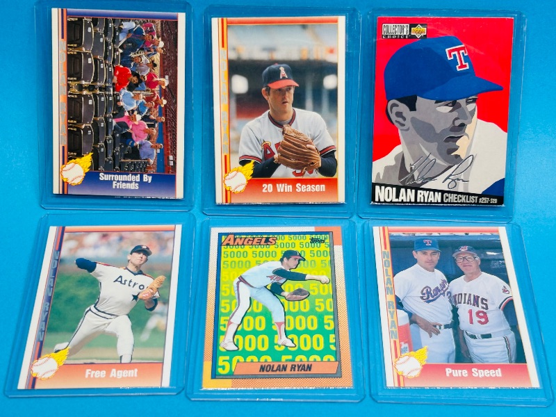 Photo 1 of 195605…6 Nolan Ryan cards in hard plastic sleeves 
