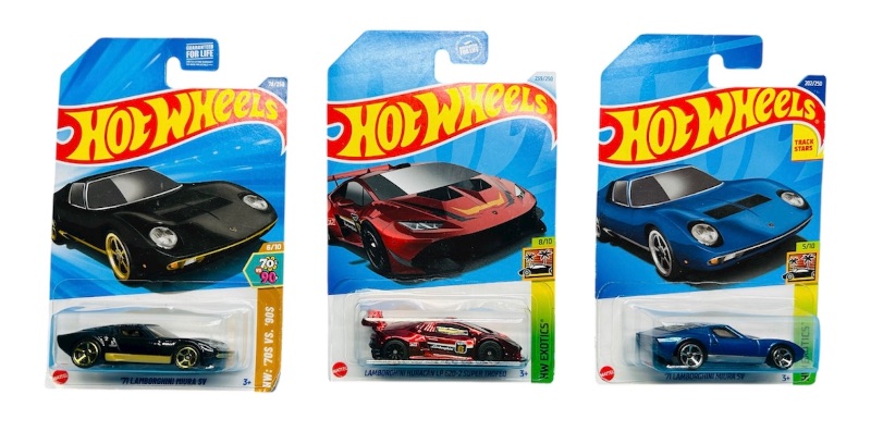 Photo 1 of 195625…3  hot wheels die cast Lamborghini cars