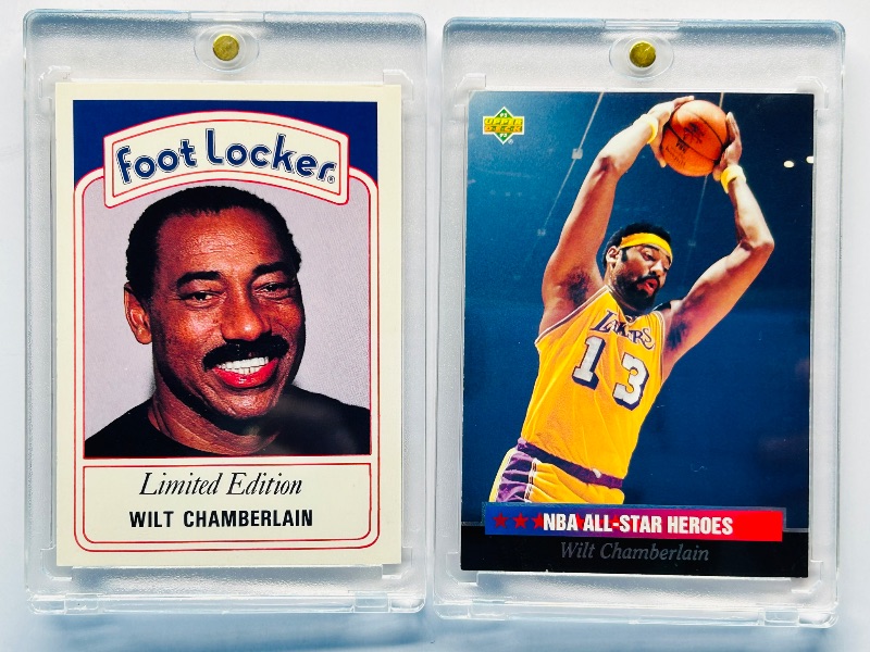 Photo 1 of 195639…2 Wilt Chamberlain cards  in hard plastic cases