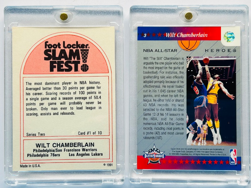 Photo 1 of 195639…2 Wilt Chamberlain cards  in hard plastic cases