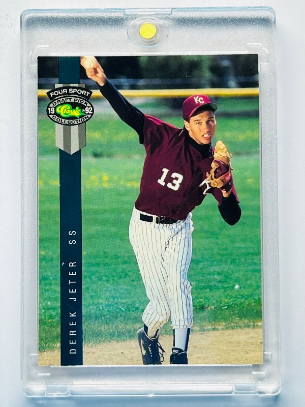 Photo 1 of 195642…Rookie Derek Jeter card 231  in hard plastic case
