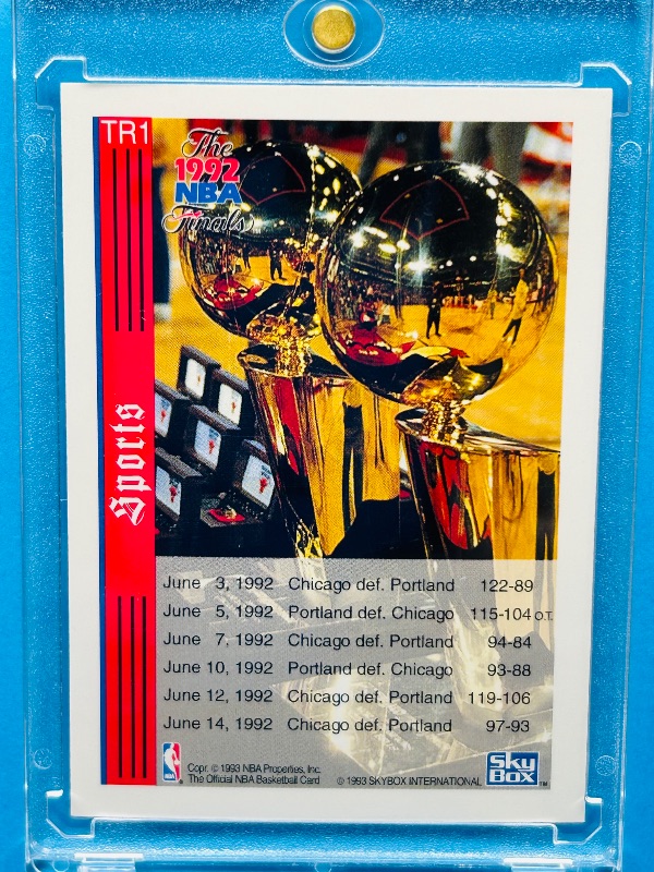 Photo 1 of 195646…NBA Hoops Tribune Michael Jordan card  in hard plastic case