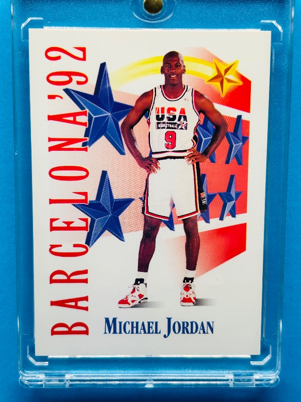 Photo 1 of 195649…Michael Jordan Barcelona card 534  in hard plastic case