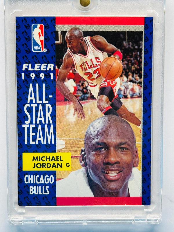 Photo 1 of 195650…Michael Jordan All-Star team card 211  in hard plastic case