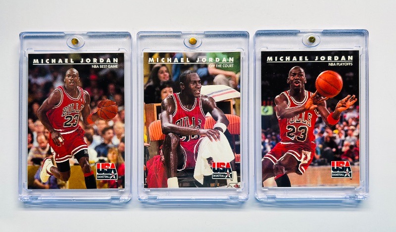 Photo 1 of 195651…3 Michael Jordan cards 40,41,42  in hard plastic cases
