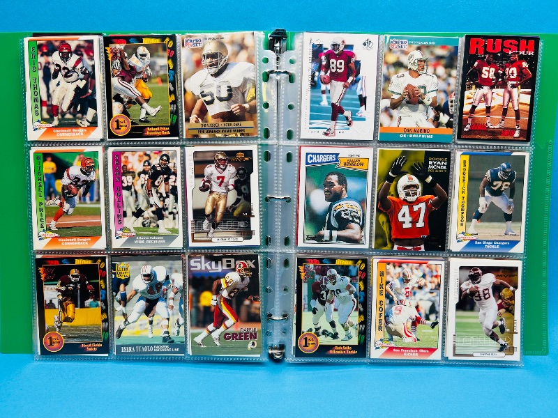 Photo 1 of 195666… final sale no return/ refund-270 mixed football cards in binder 