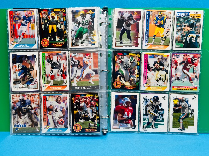 Photo 1 of 195666… final sale no return/ refund-270 mixed football cards in binder 