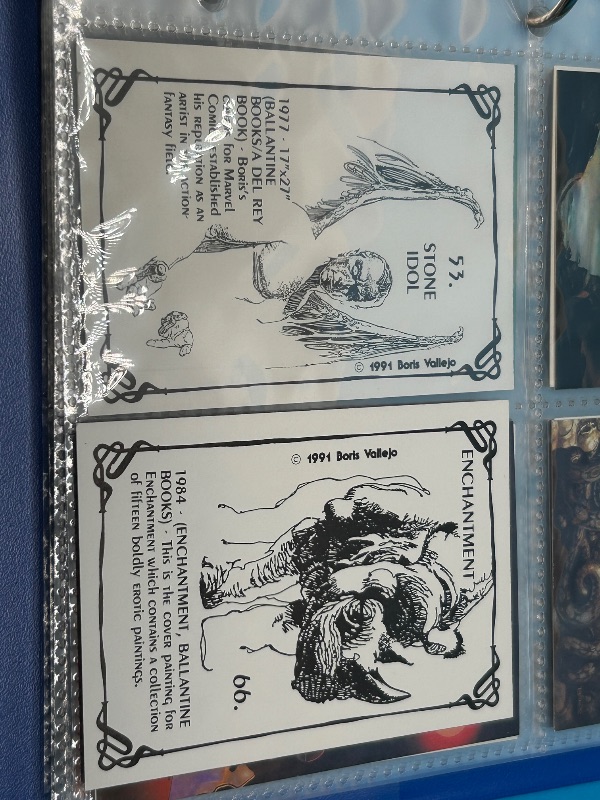 Photo 1 of 195667… final sale no return/ refund-80 Boris Vallejo art cards in binder