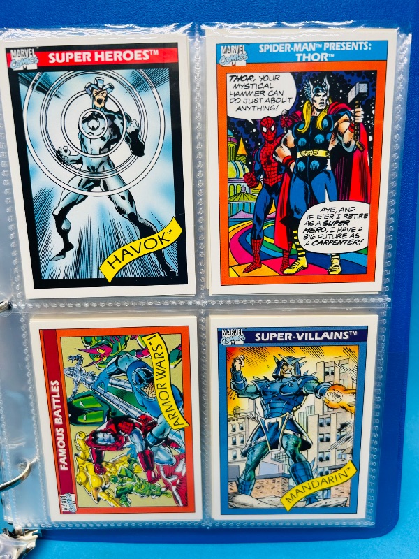 Photo 1 of 195668… final sale no return/ refund-64 mixed Marvel cards in binder 