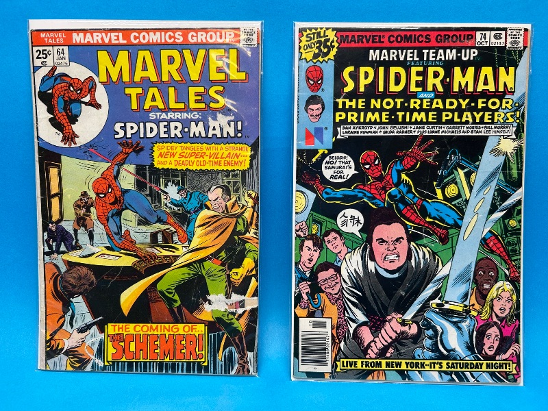 Photo 1 of 195681…damaged vintage Spider-Man comics with rips, bends, etc.