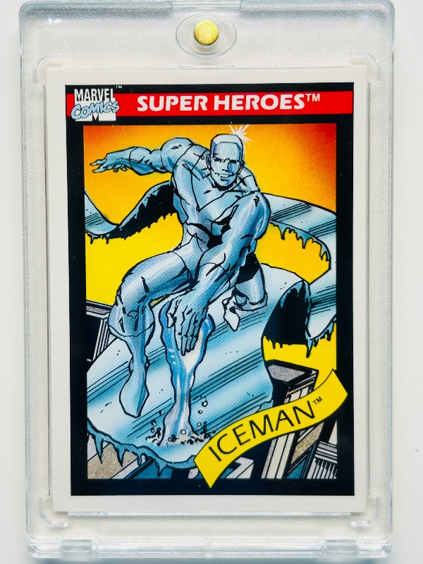 Photo 1 of 195695… vintage Marvel Iceman  card 22 in hard plastic case 