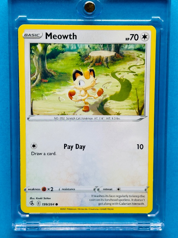 Photo 1 of 195702…Meowth Pokémon card in hard plastic case