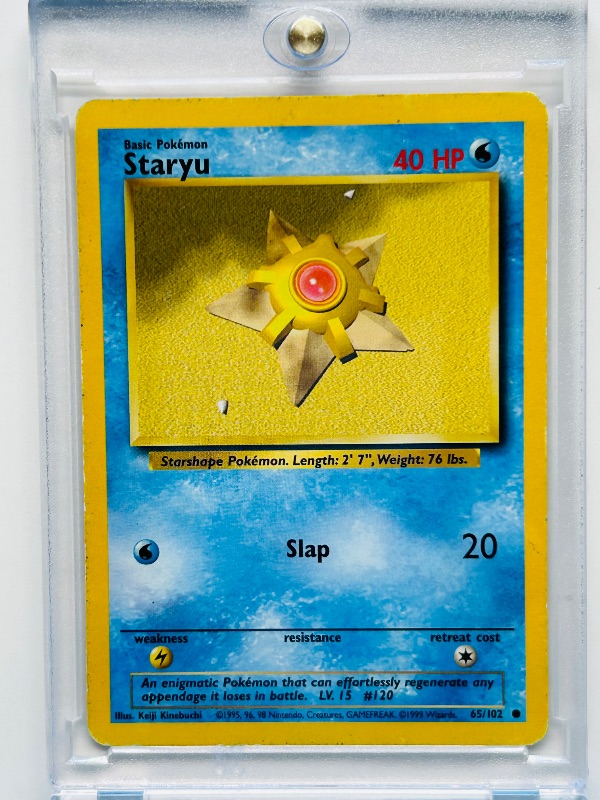 Photo 1 of 195704…Staryu Pokémon card in hard plastic case