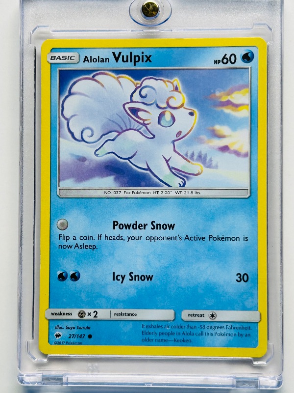 Photo 1 of 195705…Alolan Vulpix Pokémon card in hard plastic case